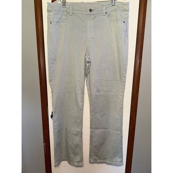Soft Surroundings Light Green Stretch Straight Leg Pants  Size XL - Picture 1 of 10